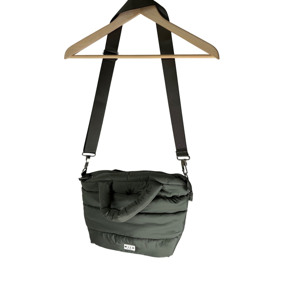 Wilo The Label NWOT Sage Green Puffer Crossbody Bag Padded Quilted Tote Bag